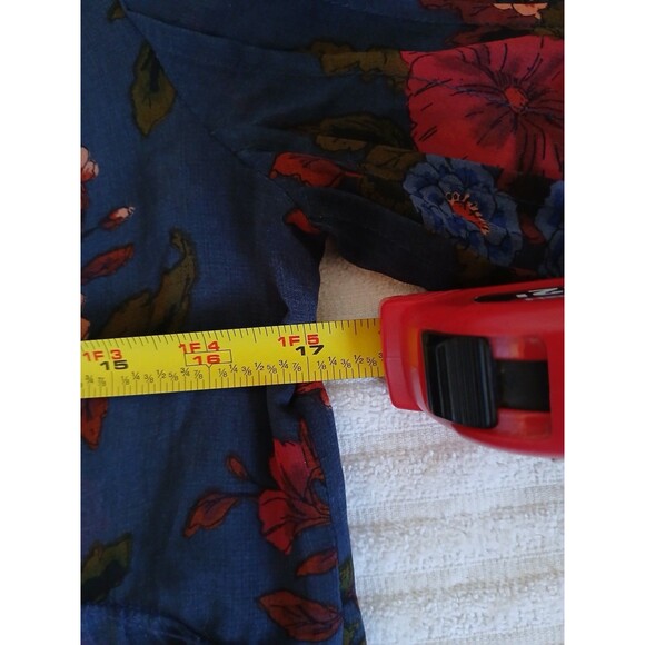 Daniel Rainn XS Boho Floral Tunic Blouse Tie Neck Long Sleeve - Picture 11 of 15